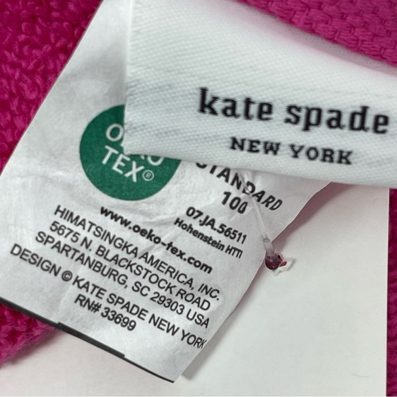 Kate Spade set of 4 Washcloths Vivid Snapdragon Fuchsia Pink NWT - Picture 6 of 6